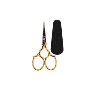 3.5" Gingher Gold Handled Epaulette Embroidery Scissors | Gingher #220460-1101