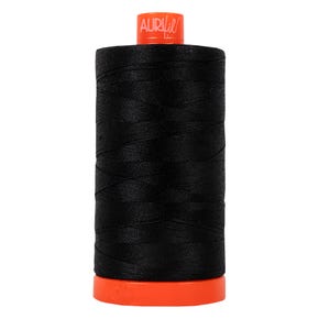 50wt Aurifil Black 100% Cotton Mako Thread | Aurifil #MK50-2692