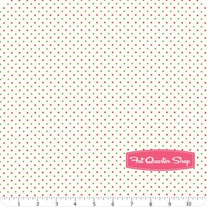 Essentially Yours Red with Green on White Essential Dots Yardage | SKU# 8654-138 