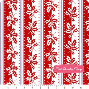 Winter Berries Crimson Holiday Stripe Yardage | SKU# 8746-R 