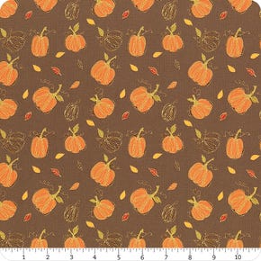 Adel In Autumn Chocolate Pumpkins Yardage | SKU# C10821-CHOCOLATE