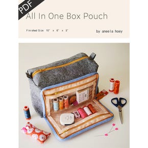 All In One Box Pouch Downloadable PDF Sewing Pattern | Aneela Hoey