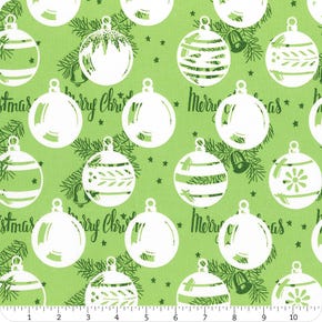 All About Christmas Green Ornaments Yardage | SKU# C10799-GREEN