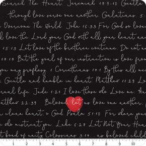 All My Heart Black Love Letters Yardage | SKU# C14139-BLACK