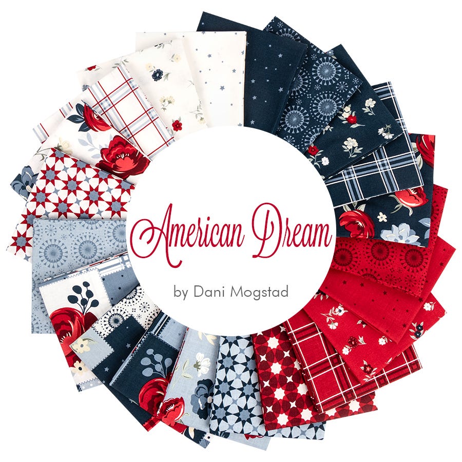 American Dream 2.5 Inch Rolie Polie by Dani Mogstad for Riley Blake Designs includes 40 pieces
