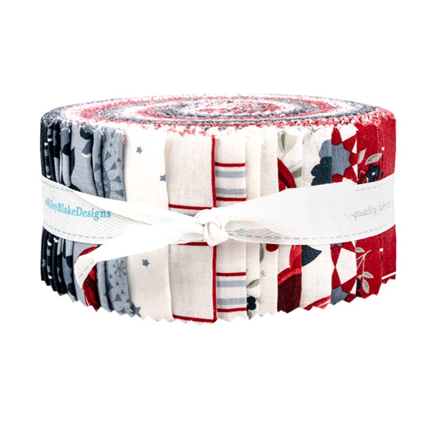 American Dream 2.5 Inch Rolie Polie by Dani Mogstad for Riley Blake Designs includes 40 pieces