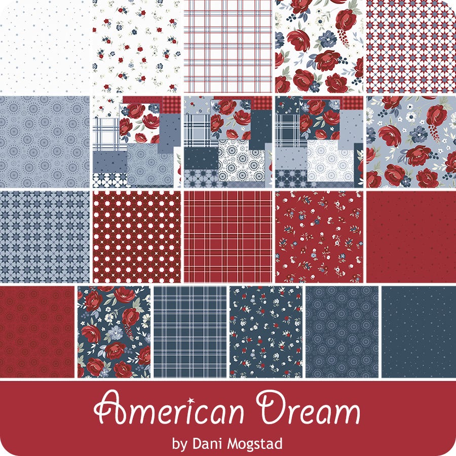 American Dream 2.5 Inch Rolie Polie by Dani Mogstad for Riley Blake Designs includes 40 pieces