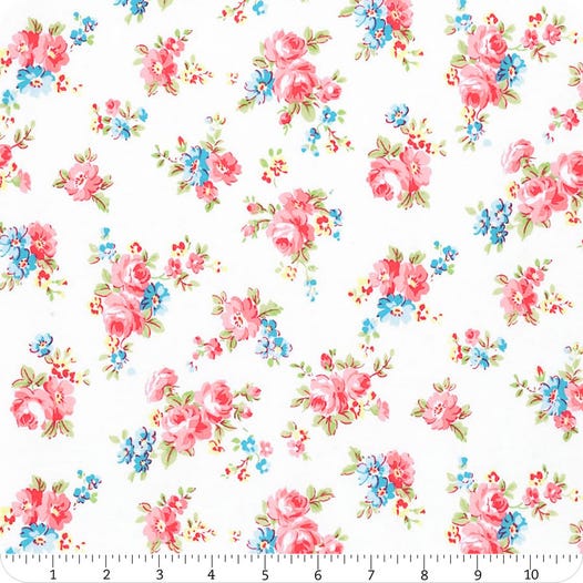 Antique Flower in Pastel Snow White Small Bouquet Yardage | SKU# 35066L-10