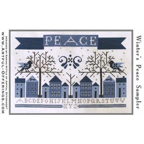 Winter's Peace Sampler Cross Stitch Pattern | Artful Offerings
