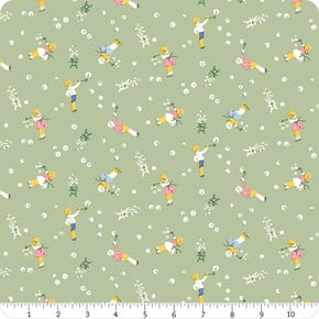Aunt Grace Simply Charming Nile Green Blowing Bubbles Yardage | SKU# R350256-NILEGREEN