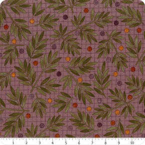 Autumn Harvest Purple Leaves & Berries Flannel Yardage | SKU# MASF9955-V