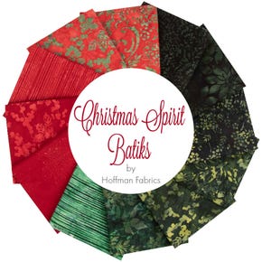 Christmas Spirit Batiks Fat Quarter Bundle | Hoffman Fabrics