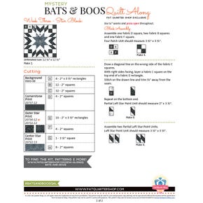 Bats & Boos Mystery Quilt Along Week Three - Star Block - Quilt Pattern | Free PDF Fat Quarter Shop Exclusive