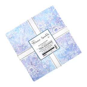 Blue Winter Sparkle Artisan Batiks 10" Squares | Lunn Studios for Robert Kaufman Fabrics