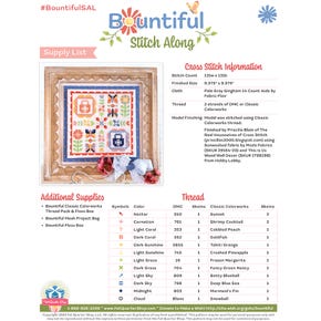 Bountiful Charity Cross Stitch Supply List | Free PDF Fat Quarter Shop Exclusive