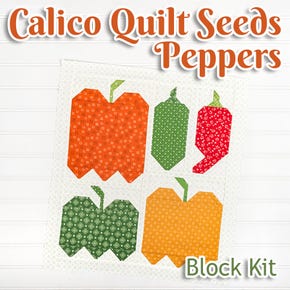 Calico Quilt Seeds Peppers Block Kit | Featuring Calico by Lori Holt