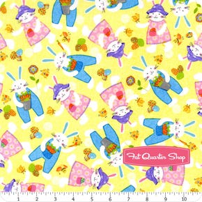 Carrot Patch Yellow Tossed Bunnies Yardage | SKU# 4468-44 