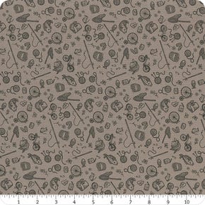 Cat Tales Charcoal Essential Supplies Yardage | SKU# PWRH007-CHARCOAL