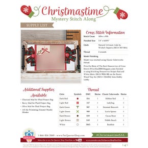 Christmastime Mystery Stitch Along Supply List | Free PDF Fat Quarter Shop Exclusive
