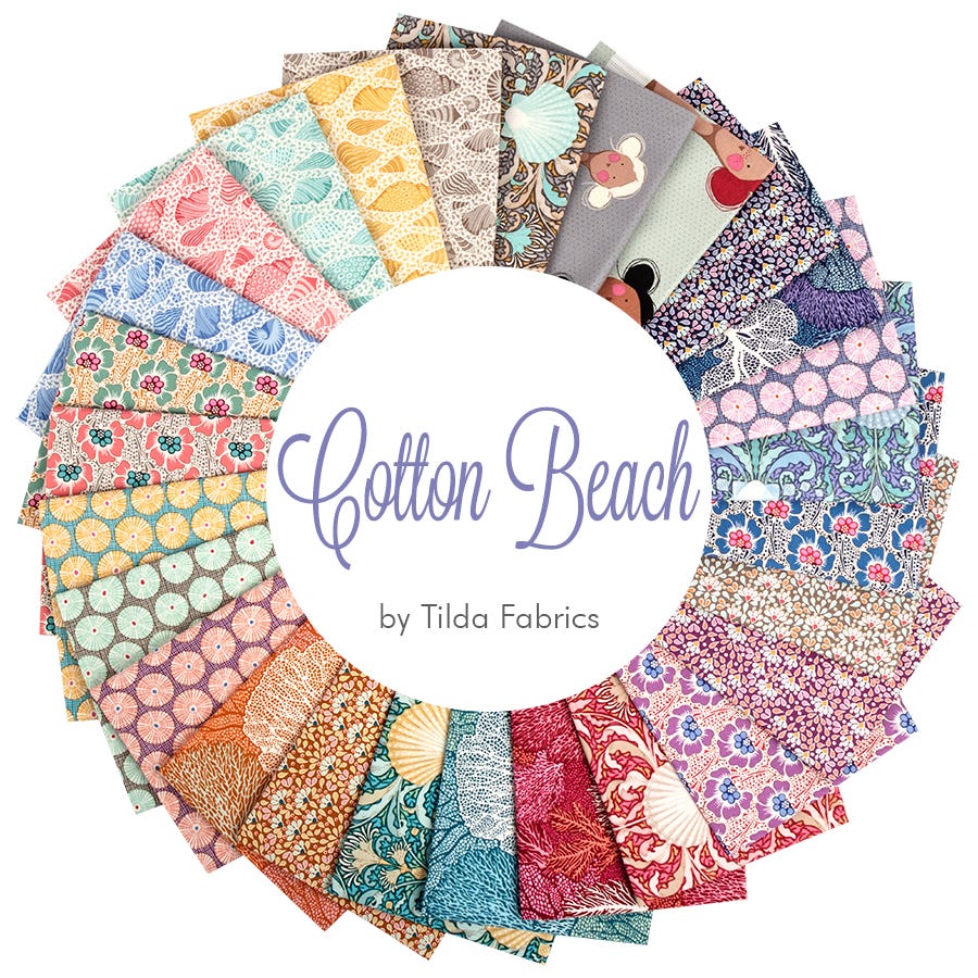 Cotton Beach Tilda Fabrics Fat Quarter Bundle 20 Fabrics PREORDER Due Feb 2022