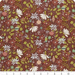 Countdown to Christmas Red Mixed Media Floral Yardage | SKU# 2836-88