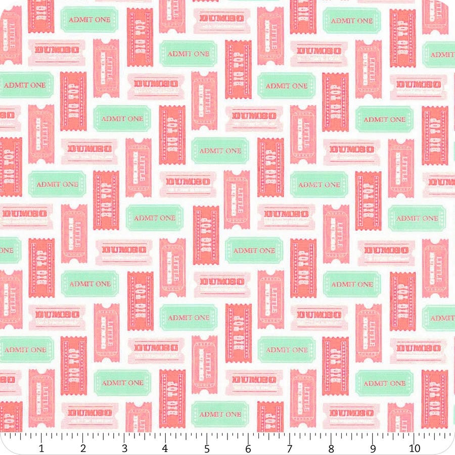 Disney Fabric Camelot Disney Dumbo Bunting Banners Zinc Gray on White Circus Banner and Stars 100/% cotton fabric by the yard CA815