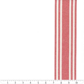 Enamoured 18" Wide White & Red Stripes Toweling Yardage | SKU# 992-311