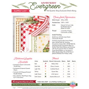 Evergreen Mystery Stitch Along Supply List | Free PDF Fat Quarter Shop Exclusive