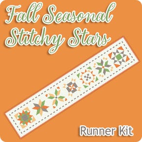 Fall Seasonal Stitchy Stars Tablerunner Kit | Featuring Bee Backgrounds by Lori Holt