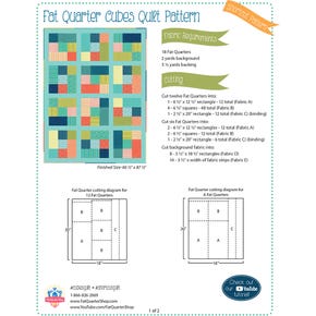 Fat Quarter Cubes Shortcut Quilt Pattern | Free PDF Fat Quarter Shop Exclusive