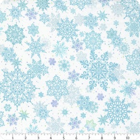 First Frost 108" Wide White Tossed Snowflakes Yardage | SKU# 6446-7