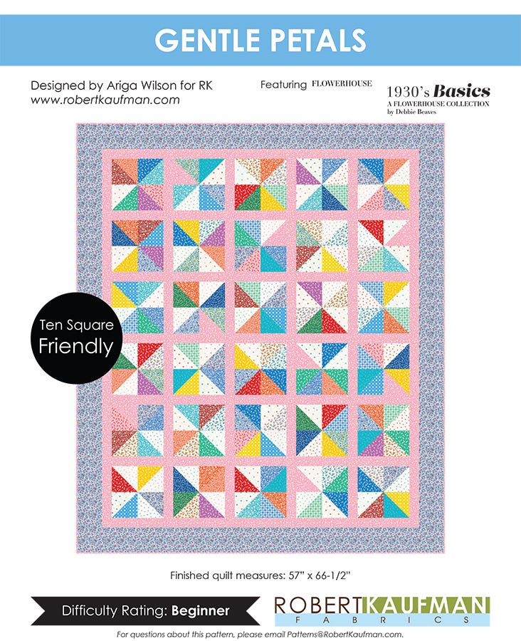 Gentle Petals Quilt Pattern Free PDF by Ariga Wilson for Robert
