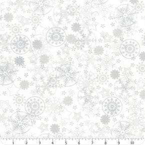 Frosty Snowflake White Big Snowflakes Yardage | SKU# 4590-100