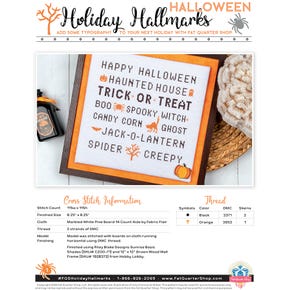 Halloween Holiday Hallmarks Downloadable PDF Cross Stitch Pattern | Fat Quarter Shop Exclusive