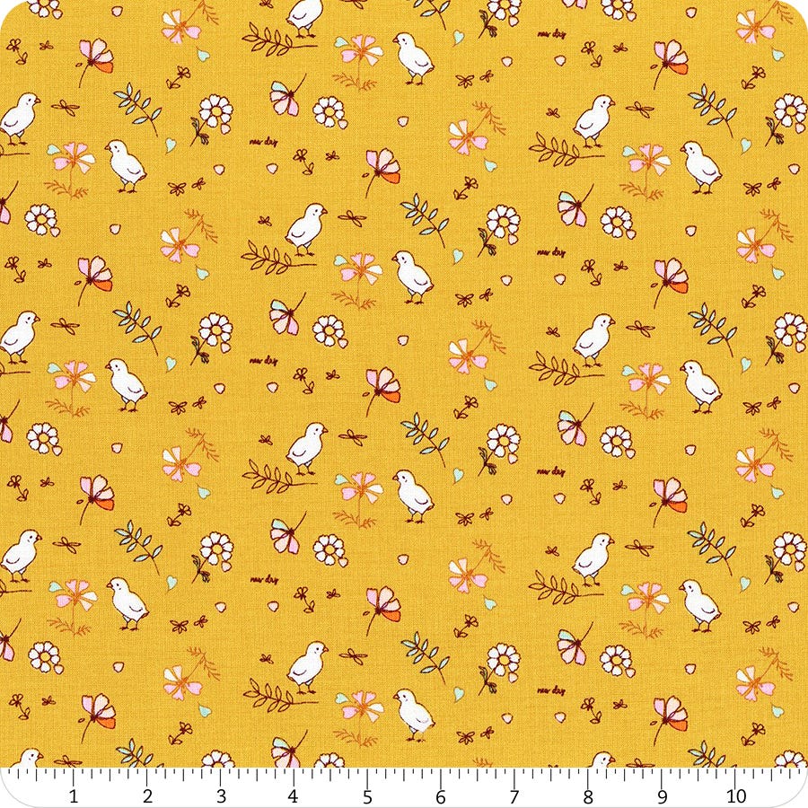 Hidden Cottage Birds Blue by Minki Kim for Riley Blake Designs C10763-BLUE
