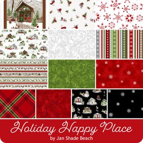 Holiday Happy Place Fat Quarter Bundle | Jan Shade Beach for Henry Glass Fabrics