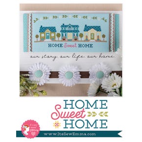 Home Sweet Home Cross Stitch Pattern | It's Sew Emma #ISE-446