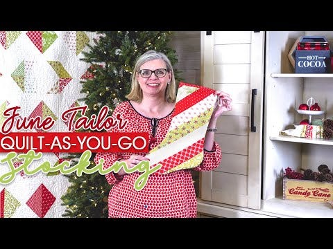 Quilt As You Go Christmas Stocking Moda # JT 1470 June Tailor
