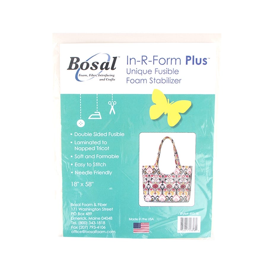 Bosal In-R-Form Plus Fusible Foam Stabilizer, 18x58 Double Sided Fusible  Foam Stabilizer Home Decor, bags Style # 493-18