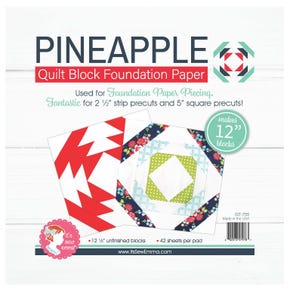 12" Pineapple Quilt Block Foundation Paper Piecing Pad| Fat Quarter Shop #It’s Sew Emma ISE-755