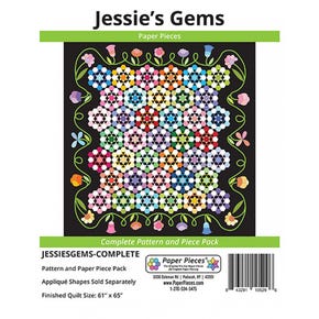 Jessie's Gems Complete Quilt Pattern and Paper Piece Pack | Paper Pieces #JESSIESGEMS-COMPLETE