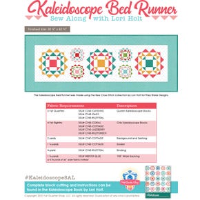 Kaleidoscope Bed Runner FREE PDF Fabric Requirements | Fat Quarter Shop Exclusive