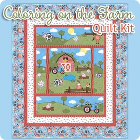 Coloring on the Farm Panel Quilt Kit | Featuring Coloring on the Farm by Crayola