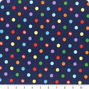 Let's Play Fisher-Price Flannel Navy Dots Yardage | SKU# F12014-NAVY
