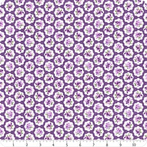 Lilac Garden Purple Floral Emblem Yardage | SKU# 25400-88