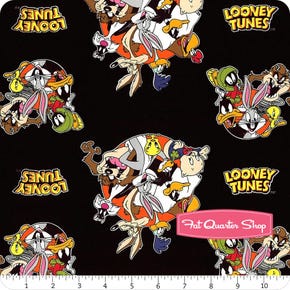Looney Tunes Black That's All Folks Yardage | SKU# 23600101-2 
