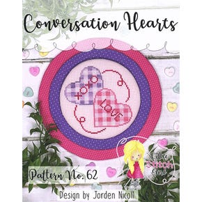 Conversation Hearts Cross Stitch Pattern | Little Stitch Girl