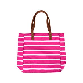 Hot Pink Stripe Tote Bag | Viv and Lou #M740VL-STHPK