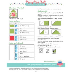 Merry Mini Quilt Block Four | Free PDF Pattern