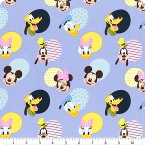 Mickey Mouse Play All Day Periwinkle Hello Memphis Yardage | SKU# 85271018-2